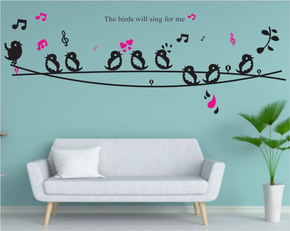 Jm8210 Decals Design 'Cute Singing Birds' Wall Sticker
