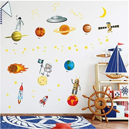 3D Planets Wall Stickers Cosmic Galaxy Wall DecalsJm8351