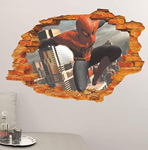 Ncs14129 game ps4 Marvels Spider-man sticker living room bedroom TV background wall sticker Marvel movie 3d Spiderman sticker ps4 Marvels Spider-man Wallpaper children room sticker