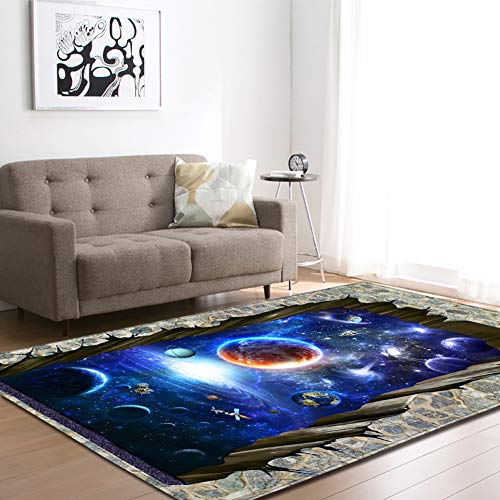 3D Outer Space Floor Mat Doormats Not-slip Indoor Carpet Rugs For Living Room Dining Bedroom Home,Universe Solar System Area Rug,Yoga Food,Floor Carpet