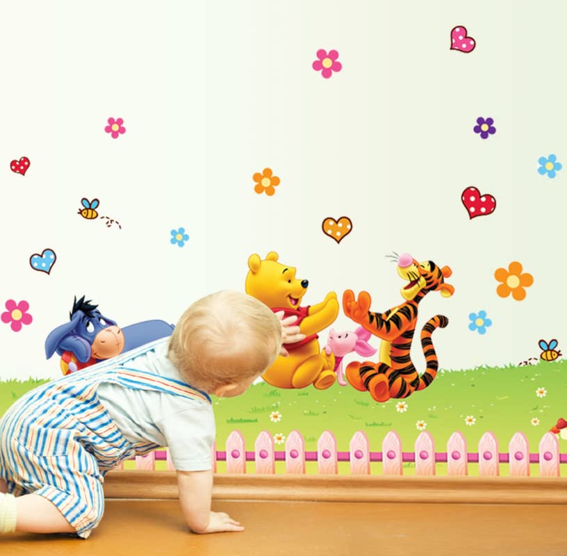 Ay992 JAAMSO ROYALS Winnie The Pooh Cartoon wall stickers for kids, wall stickers for kids room, kids wall stickers for kids room, kids room wall sticker (70CM x 50CM)