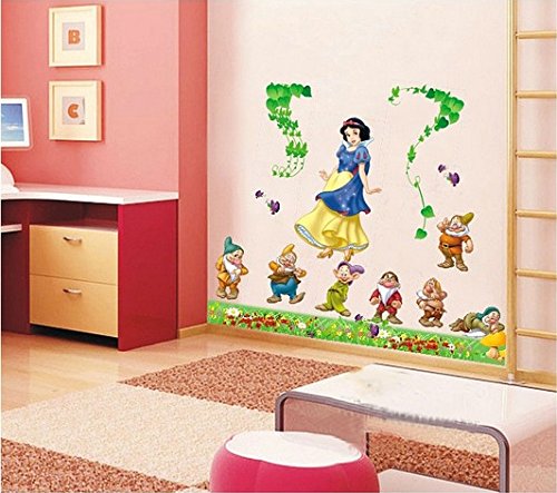 Ay902 Snow White Princess and the 7 Dwarfs Wall Stickers DIY Girls Bedroom Decor Art Vinyl Sticker Mural