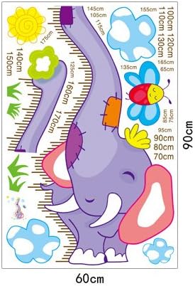 Ufingo Cartoon Elephant Height Chart Decals, Children's Room Nursery Removable Wall Stickers Murals