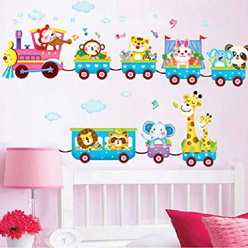 Cartoon Animals Train Wall Stickers XY1125
