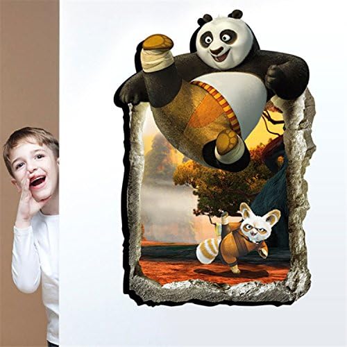 Decals Design '3D Kung Fu Panda' Wall Sticker (Polyvinyl Chloride, 60 cm x 90 cm)