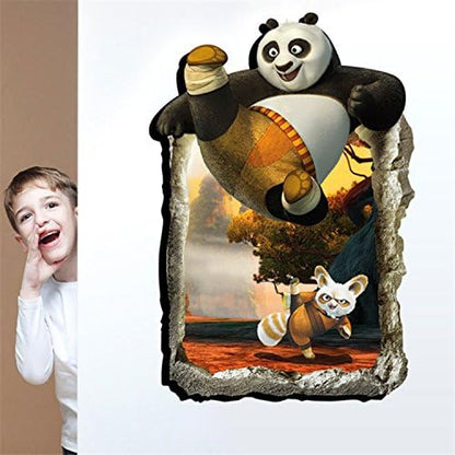 Decals Design '3D Kung Fu Panda' Wall Sticker (Polyvinyl Chloride, 60 cm x 90 cm)