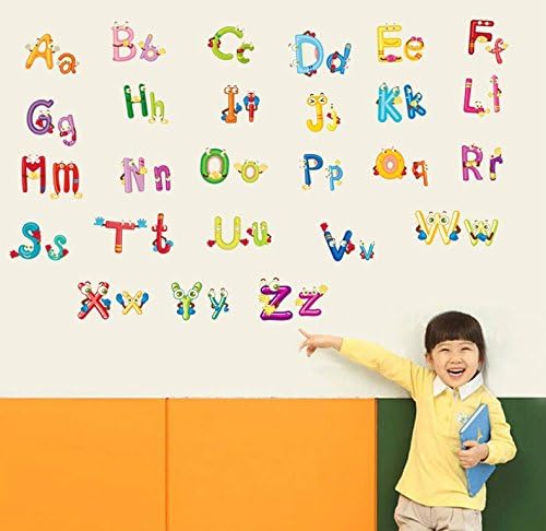 Ay6074 Wall Stickers for Kids Nursery Alphabet Pure Color