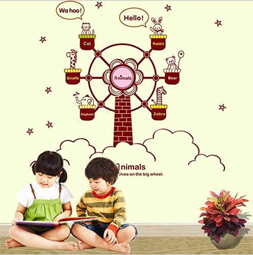 Wall Vinyl Cartoon Wall Stickers Large Wind Turbines Wall Decals Fairy Tale Movie Wall Decals Home Decor for Boys Girls Room Decorations Animal Stickers by Kamay's(DLX6015)