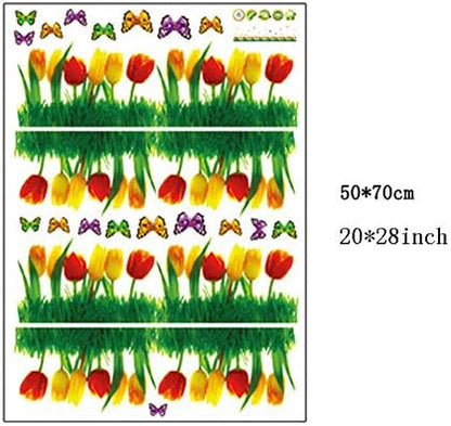 Tulips and butterflies wall decal Ay7121
