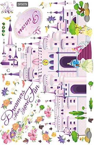 Princess Fantasy Castle Removable Wall Stickers Decals Kids Nursery Decor Art Mural