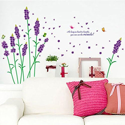 Purple Lavender Flower Wall Stickers Mj9502
