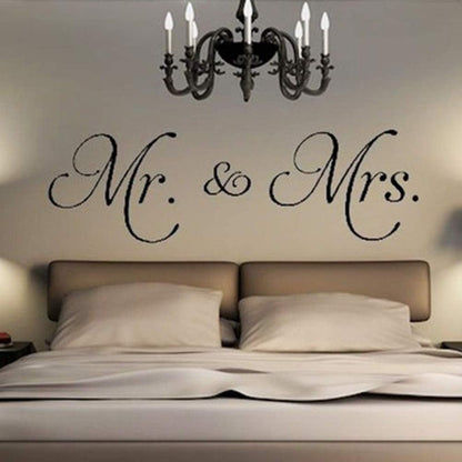 Letters Mr and Mrs Removable Family Wall Decals Lettering Vinyl Wall Art for Bedroom