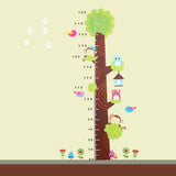FIYO Height Chart Sticker, Owl Tree Growth Wall Measure Removable Decor Little Animals Kids Decals Peel and Stick for Kids Nursery Bedroom Living Room
