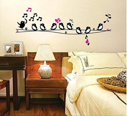 DM570024 love Birds Music Wall Sticker House Wall Sticker Removable Living Room Wallpaper Bedroom Kitchen Art Painting Sticks PVC Window Door Hanging and 3D Frog Car Sticker Gift