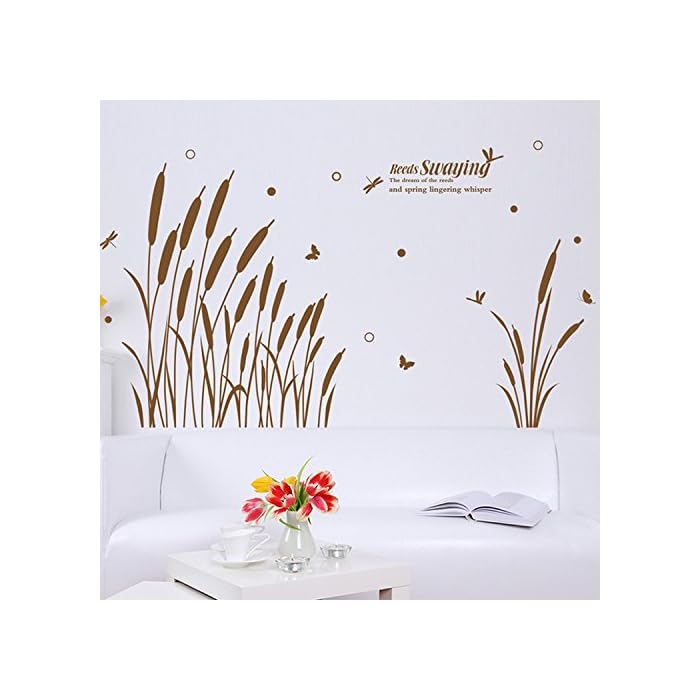 Rural Style Plant Reeds Swaying Wall Decor Home Living Room Bedroom Background Wall Stickers