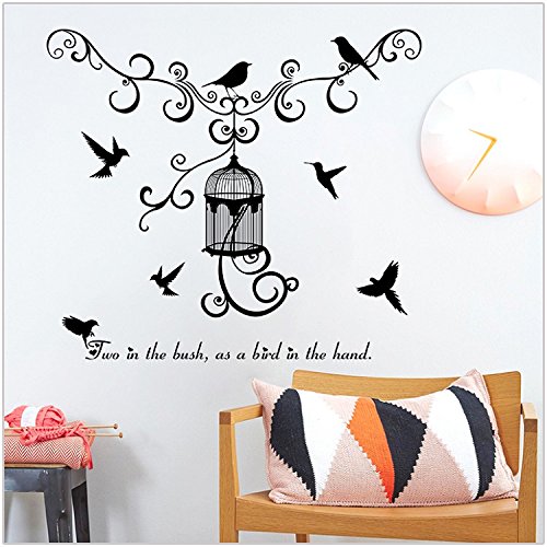 JAAMSO ROYALS 'Warm and Fun Modern Birdcage' Wall Sticker (50 cm X 70 cm) (SK7055)