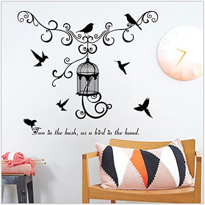 JAAMSO ROYALS 'Warm and Fun Modern Birdcage' Wall Sticker (50 cm X 70 cm) (SK7055)