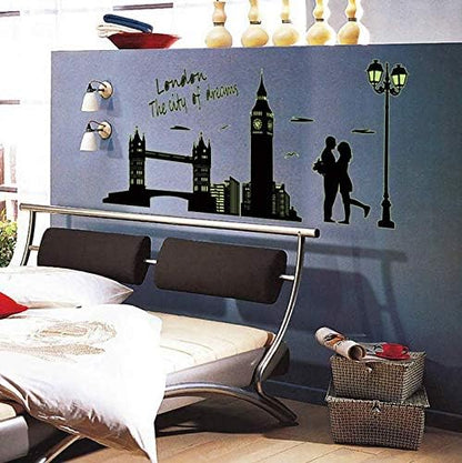 WALLSTICKER LONDON THE CITY GLOW IN THE DARK BRIDGE ABQ9603