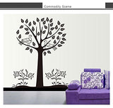 Oren Empower 90 cm Black Decorative Bird Tree Wall Sticker Self Adhesive Sticker  size 60x90 ay9105