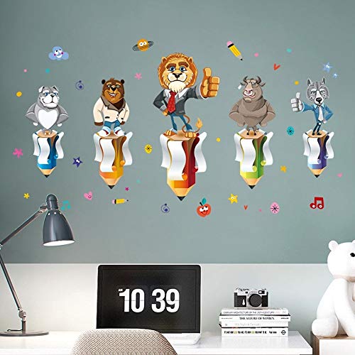 Wall Sticker Well Done Praise Encourage Wall Stickers For Classroom Kids Bedroom Cartoon Animals Eco-Friendly Home Decals Art Xh9301