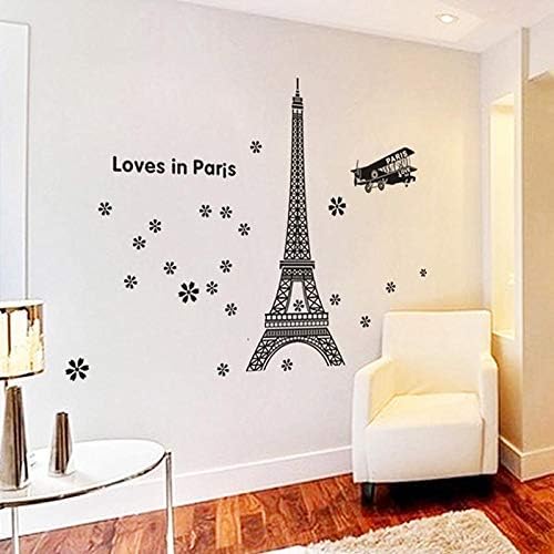 Romantic Paris Eiffel Tower Love In Pairs  Wall Stickers