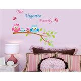Syga 'A Happy Family Cute Owl On The Tree' Wall Sticker size 50x70 jm8295