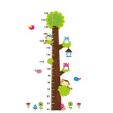 Simoshaw Height Measurement Growth Chart Tree Cute Monkey and Owls Wall Vinly Decal Decor Sticker