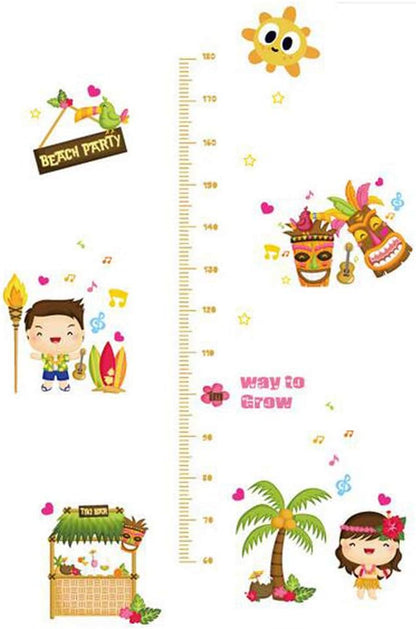BEST OF BEST Beach Party Height Measurement Wall Sticker Home Decal Removable PVC Murals Wallpaper Girls Boys Kids Baby Nursery Bedroom Living Room Bathroom Kitchen Window Playroom Decor