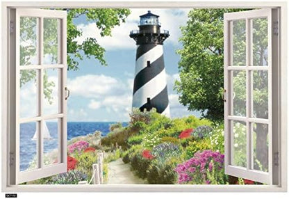 NC5070- 8  Room Bedroom Entrance Window Fake TV Background Wall Stickers