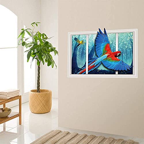 Xh9227Hesily Wall Sticker 3D Animal Removable Wall Decals,Cute cacrtoon Animal Wall Art Stickers,Creative Window Decal for kids'room Living Room Decor (4)