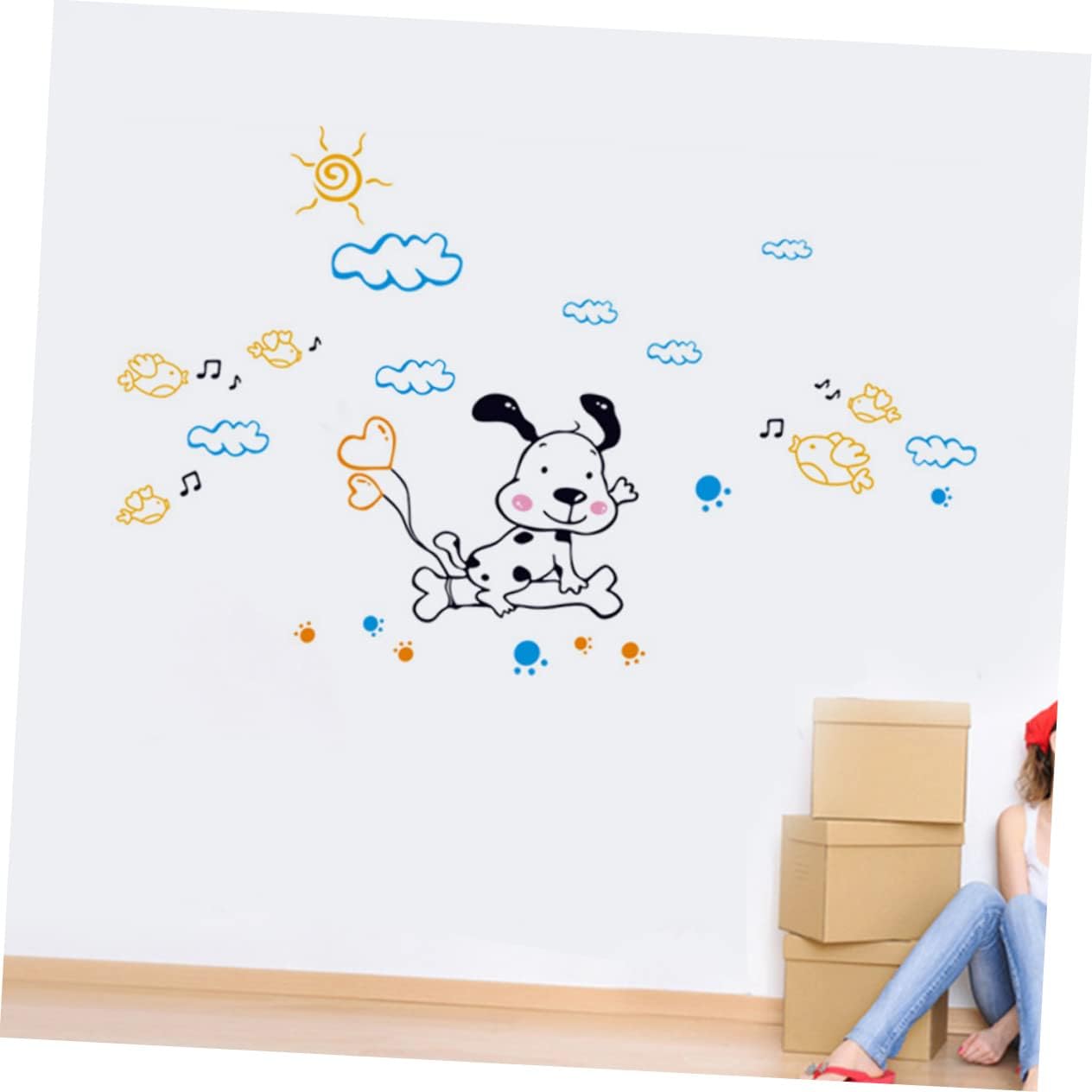 StickerShopee Happy Dog in Air - Wall Stickers - Ay07083
