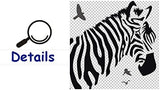 DNVEN 35 inches x 35 inches Zebra Head Black and White Wild Vinyl Wall Sticker Zebra Wall Decals Animal Print Home Murals Decor for Bedrooms Living Rooms