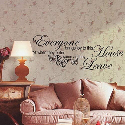 Modern Figures  Butterfly Wall Stickers Home Decor DIY Decals Decoration Black Wall Decals Inspiring Quotes Stickers Arts Inspirational Lettering for Room  Dz009 Size:39*57CM