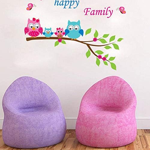 Home Decoration Kid's Room Decal Cartoon Cute Happy Owl Family Wall Sticker Ays6013