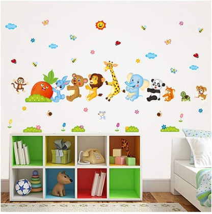 Xl8281 Animal Pull Radish Pattern Cartoon Wall Stickers Living Room Bedroom Bedside Kindergarten Classroom Children Room