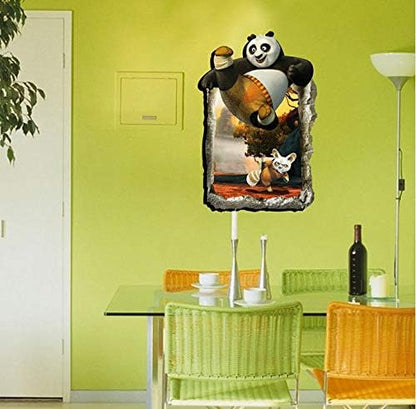 Decals Design '3D Kung Fu Panda' Wall Sticker (Polyvinyl Chloride, 60 cm x 90 cm)