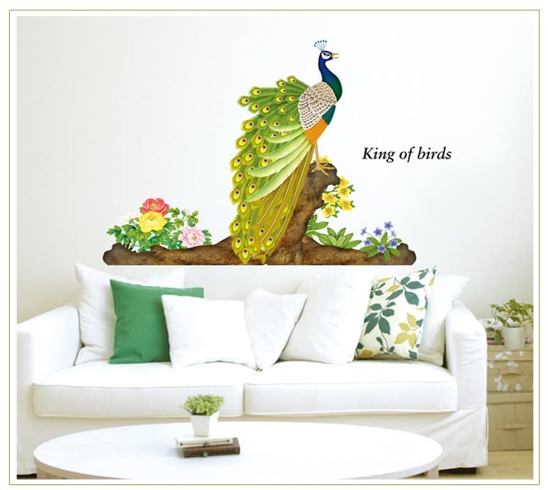 JAAMSO ROYALS Beautiful Peacock Peel and Stick Self Adhesive Wall Sticker Mj9012