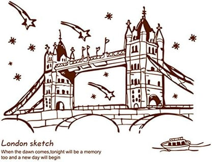 Pearl Metal Wall Sticker London Sketch AY-9137