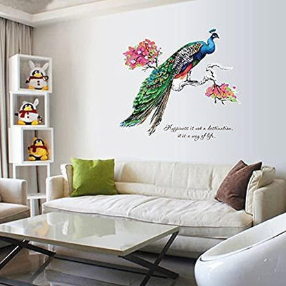 Peafowl Tree branches Home Decor adesivo de parede Art Decals 3D DIY Wall paper decoration for Kids Rooms flowers Wall Stickers sk9153