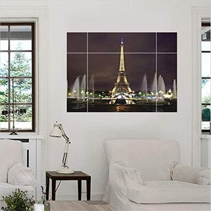 Ay8014W Huaduo Modern Removable Wall Stickers 3D Window View Large Eiffel Tower Sydney Greek Night City For Living Room Bedroom Home Decoration
