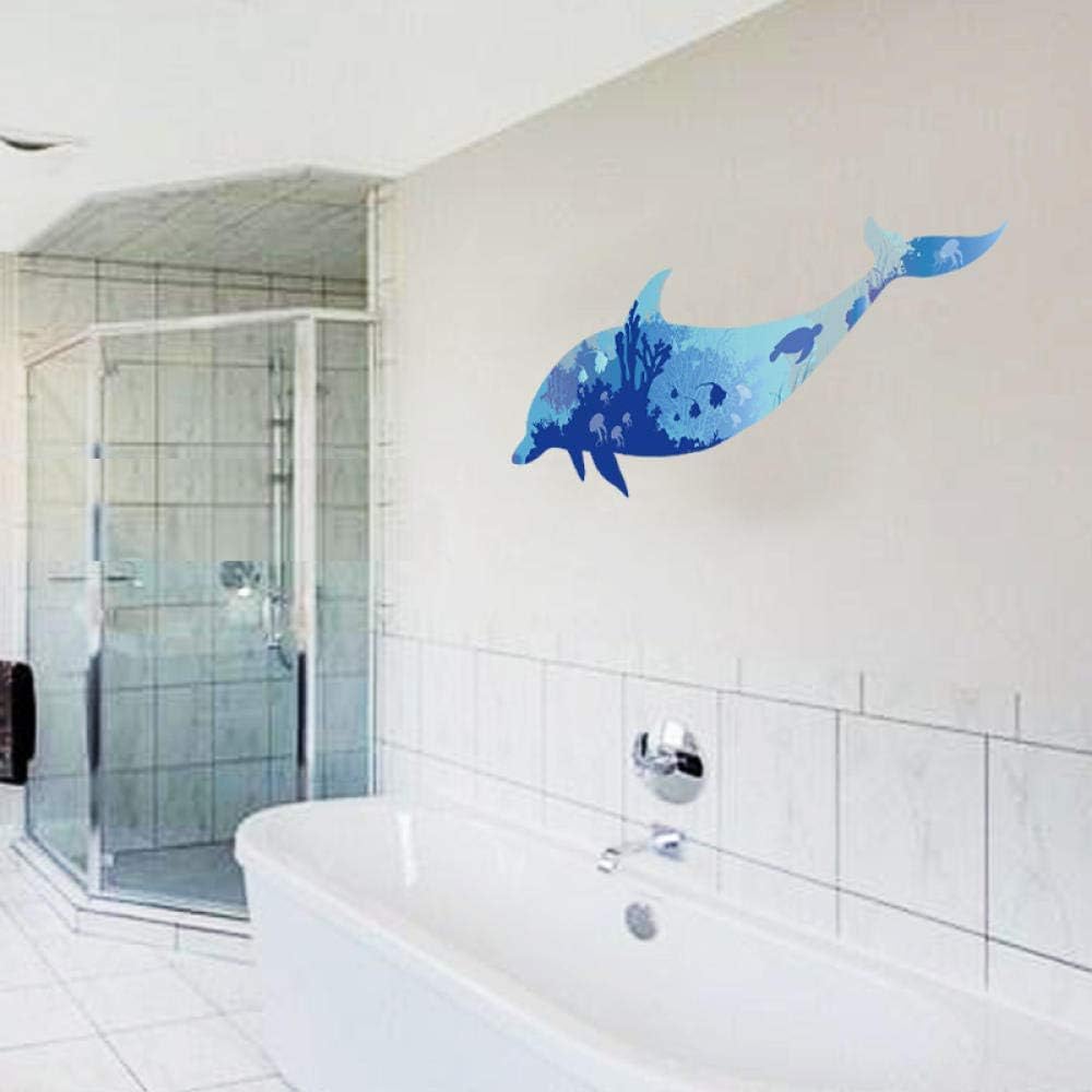 GaoF Pegatinas de Pared de delfín Azul para niños y niñas, calcomanías de Vinilo extraíbles Autoadhesivas para Pared, decoración del hogar DIY