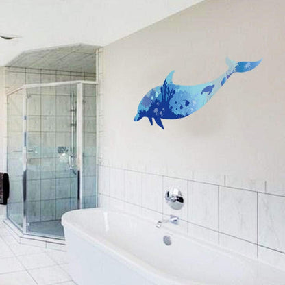 GaoF Pegatinas de Pared de delfín Azul para niños y niñas, calcomanías de Vinilo extraíbles Autoadhesivas para Pared, decoración del hogar DIY