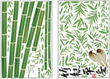 Wall Sticker Tree Bamboo Tree Birds Wall Sticker Plant Bamboo Forest Leaves Wallpaper Letters Chinese Characters English Characters Panda Flower Cat Japanese Room Large Forest Window Extra Large Cafe size 60x90