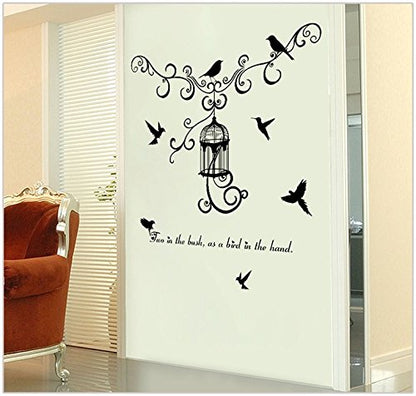 JAAMSO ROYALS 'Warm and Fun Modern Birdcage' Wall Sticker (50 cm X 70 cm) (SK7055)