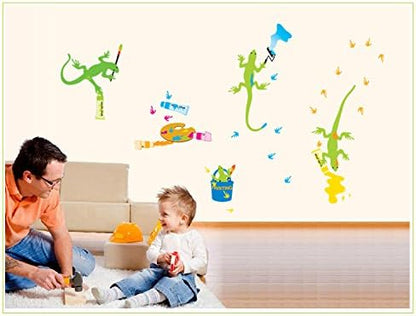 Gecko Painting Drawing Peel and Stick Removable Vinyl Wall Stickers Ay7031