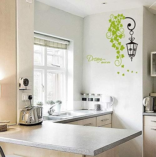 Jm8312 Studio Briana Fresh Green Creeper with Hanging Lamp Wall Sticker