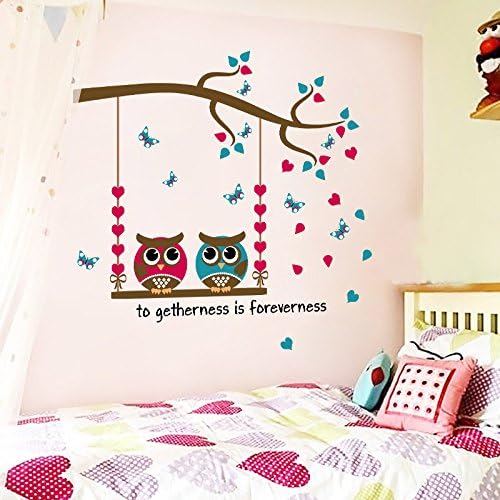 Hm31001 Wall Sticker Decoration Wall Decor Wallpaper Sticker Goods Wall Rental Room OK Owl Butterfly Butterfly Love Love Tree Swing Two Owls Beautiful Wall Sticker