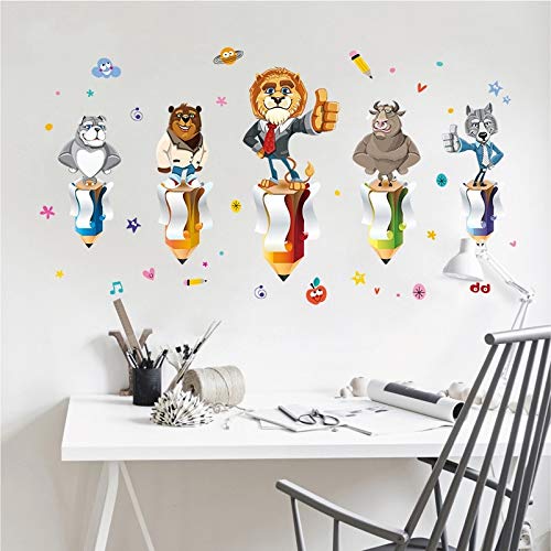 Wall Sticker Well Done Praise Encourage Wall Stickers For Classroom Kids Bedroom Cartoon Animals Eco-Friendly Home Decals Art Xh9301
