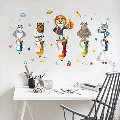 Wall Sticker Well Done Praise Encourage Wall Stickers For Classroom Kids Bedroom Cartoon Animals Eco-Friendly Home Decals Art Xh9301