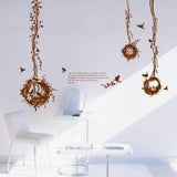 BEST OF BEST Bird Nest Tree Vine Wall Stickers size 50x70 ay7026b